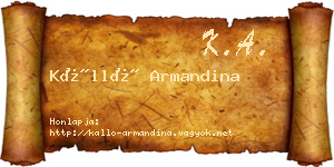 Kálló Armandina névjegykártya